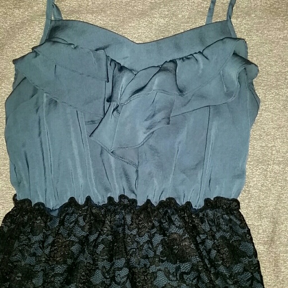 Dark Blue & Lace Dress - Picture 3 of 4